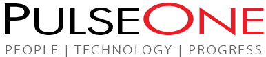 Styled text stating the company name and slogan of PulseOne